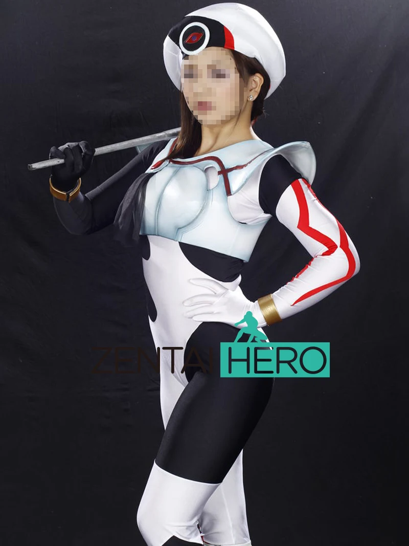 

No Armor No Hat! Sexy Villain Lady Lycra Spandex Catsuits Black/White Movie Costume Girl Zentai Leotard Catsuits