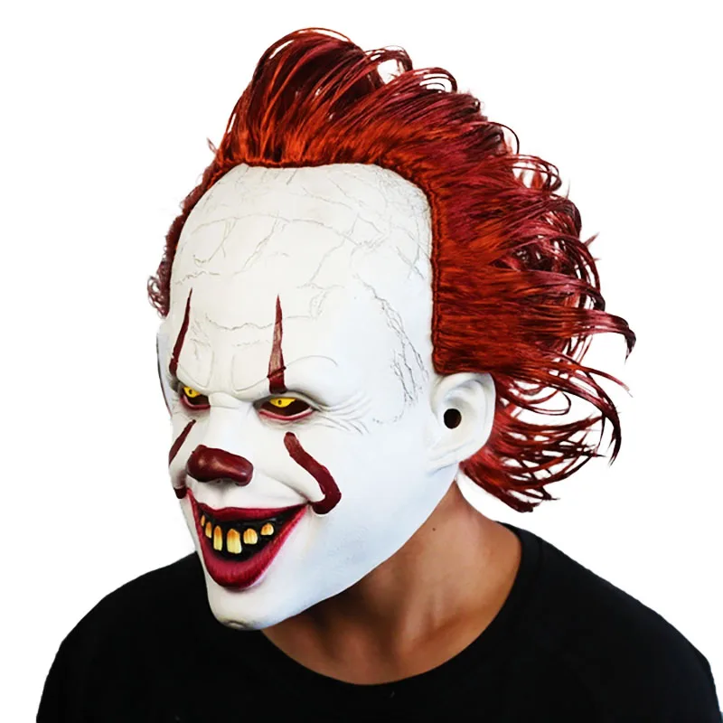Страшная маска клоуна для косплея Pennywise It светодиодсветильник светящаяся