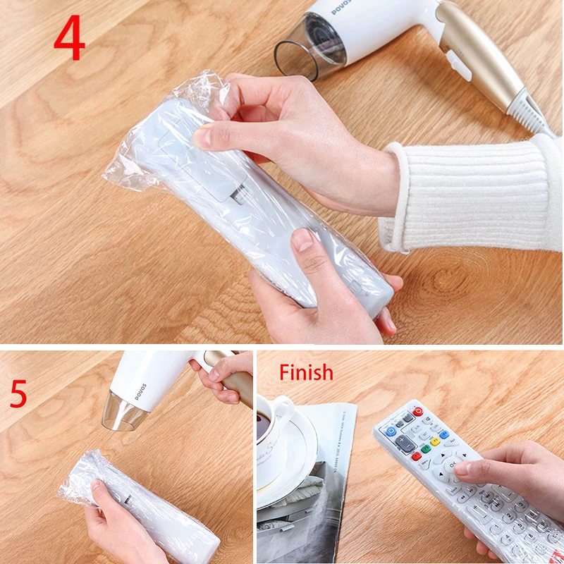 5pcs/set Heat Shrink Film Clear Video TV Air Condition Remote Control Protector Cover Home Waterproof Protective Case New | Дом и сад