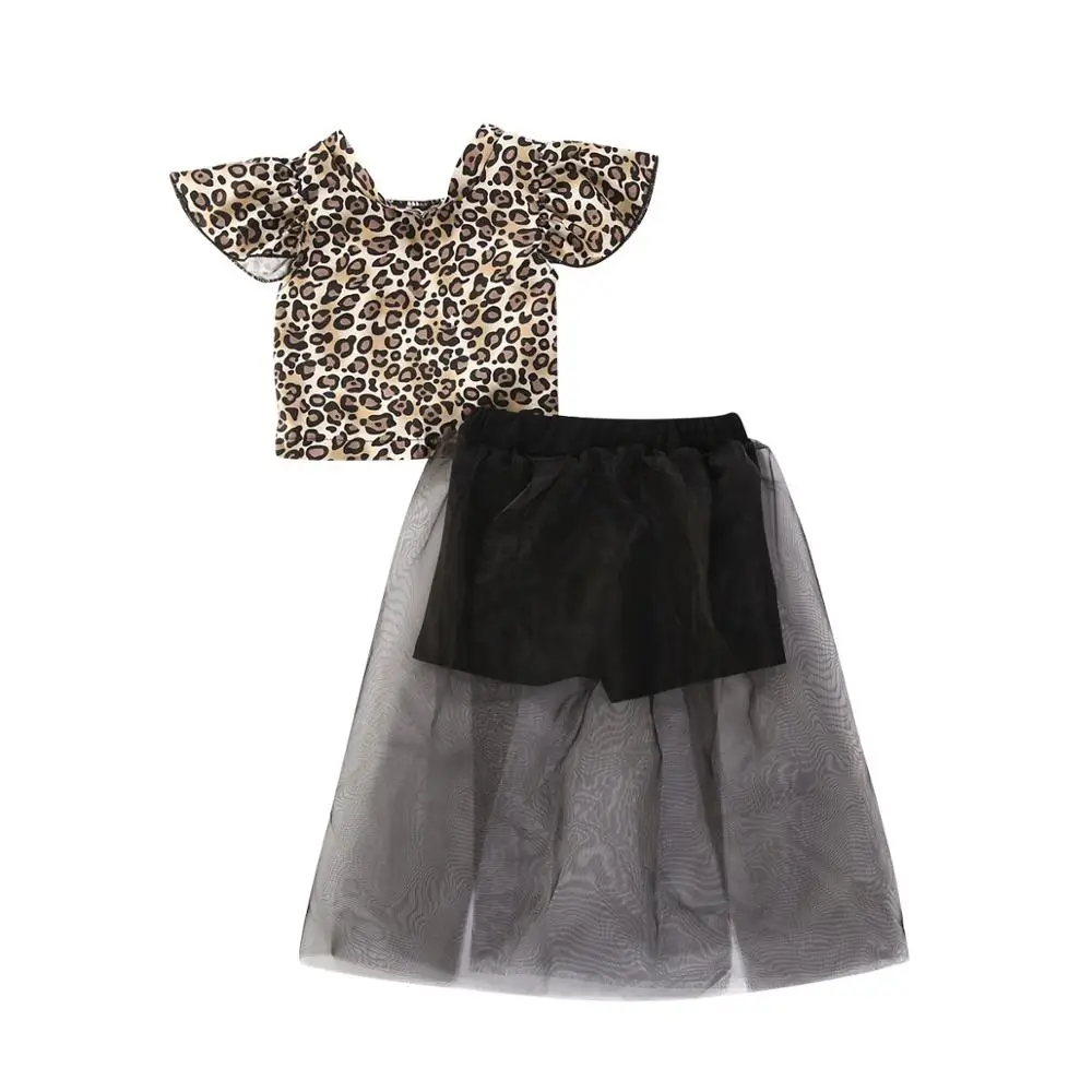 Модные комплекты детской одежды для маленьких девочек футболки с открытой