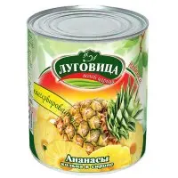 Ананасы кольца в сиропе &quotЛуговица&quot 580 гр. жестяная банка консервы продукты