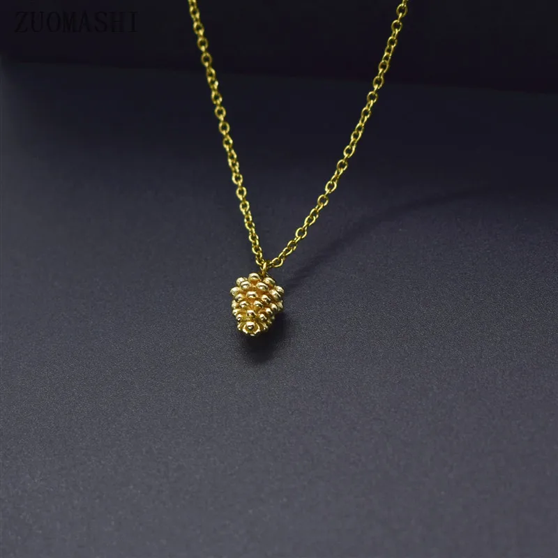 ZUOMASHI Tiny Pinecone Очаровательное ожерелье изящное колье из сосны Осеннее ювелирное