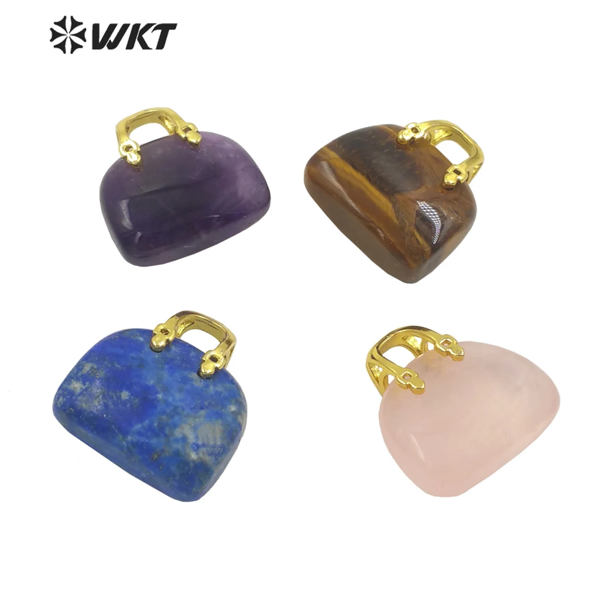 

WT-p1780 WKT 2022 fashion colorful style Girls' exquisite bag Shape natural stone pendant wedding women party pendant fashion