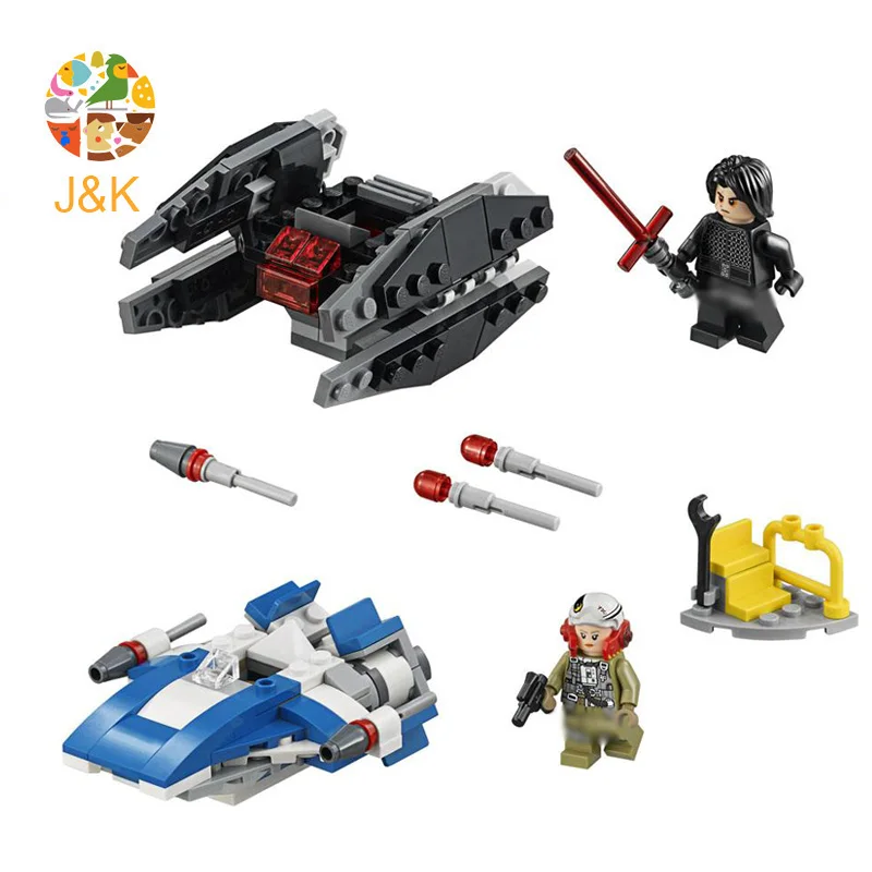 75196 200 шт Звездные серии последний джедай крыло Vs. Microfighter строительные блоки StarWars
