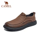 Мужская обувь CAMEL, осень 2021, Новая повседневная обувь из натуральной кожи, мужские слипоны из матовой воловьей кожи для среднего возраста, деловые Мокасины