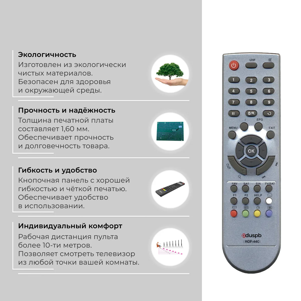 Пульт для Big Sat / GLOBO HOF-44C (7010) SAT INTEGRAL спутникового ресивера
