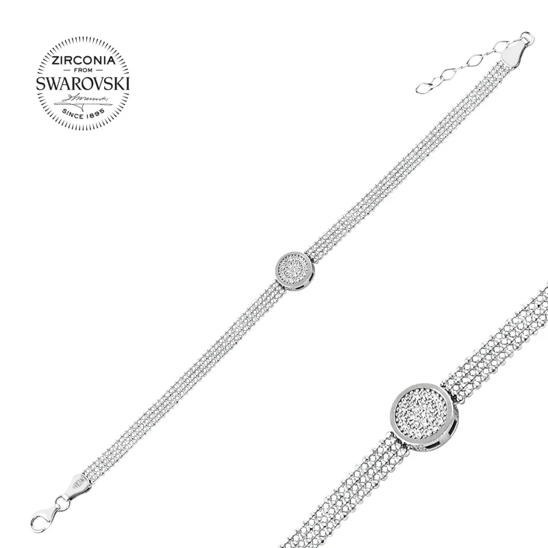 

Silver 925 Sterling Swarovski Zirconia Gemstone Bracelet