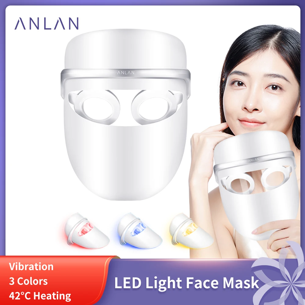 

АNLAN 3 цвета светодиодный маска для лица Красота уменьшить кожи морщин отбеливающий подавления кожного жира удаление пятен светодиодный ухо...