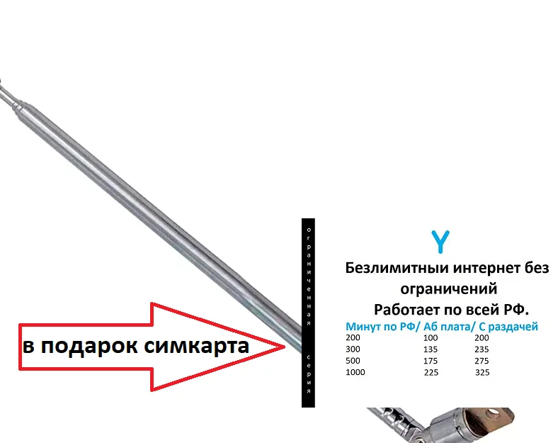 Paper Clip + Gift SIM card with unlimited Internet distribution for 200 R/month | Communications Antennas