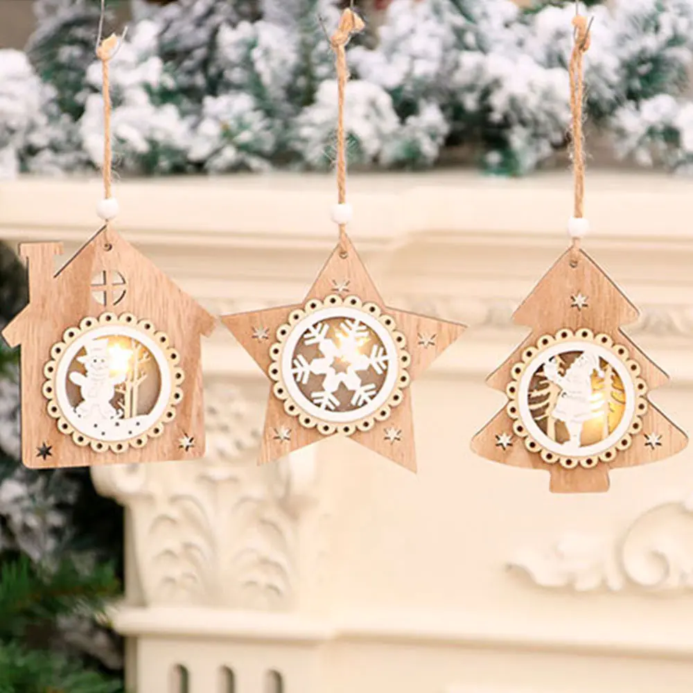 Новый Рождественский светодиодный светильник Рождественская елка деревянный