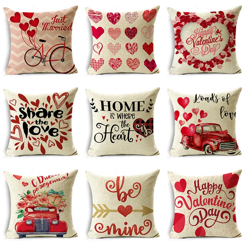 

Valentine Day Pillowcases Love Decorations Home Decor Pillowcase Cushion Cover For Wedding Bed Soft Decor 40cm/45cm and 50cm