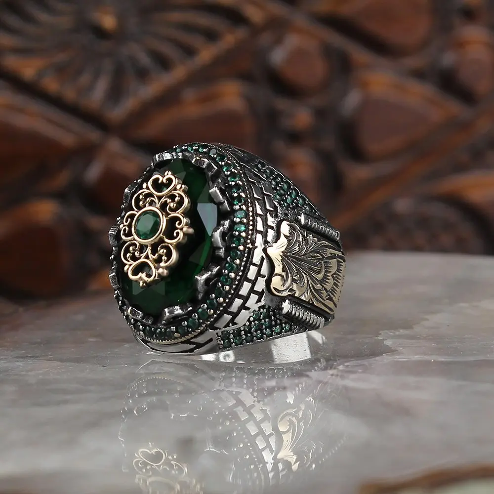 

925 Sterling Silver Ring Men Rings Turkish Jewelry ZirconGemstone Male Jewelry Ring For Men Women Ring Men Jewelry MadeIn Turkey