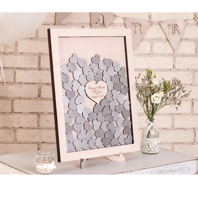 Деревенский синий сердца Гостевая книга Альтернативная коробка падения