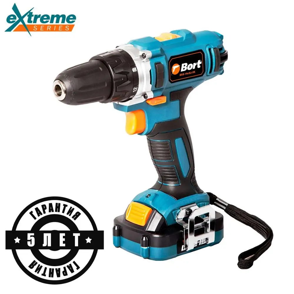 Дрель шуруповерт аккумуляторная Bort BAB 14x2Li XK (Быстрозажимной патрон 1350 об/мин 2