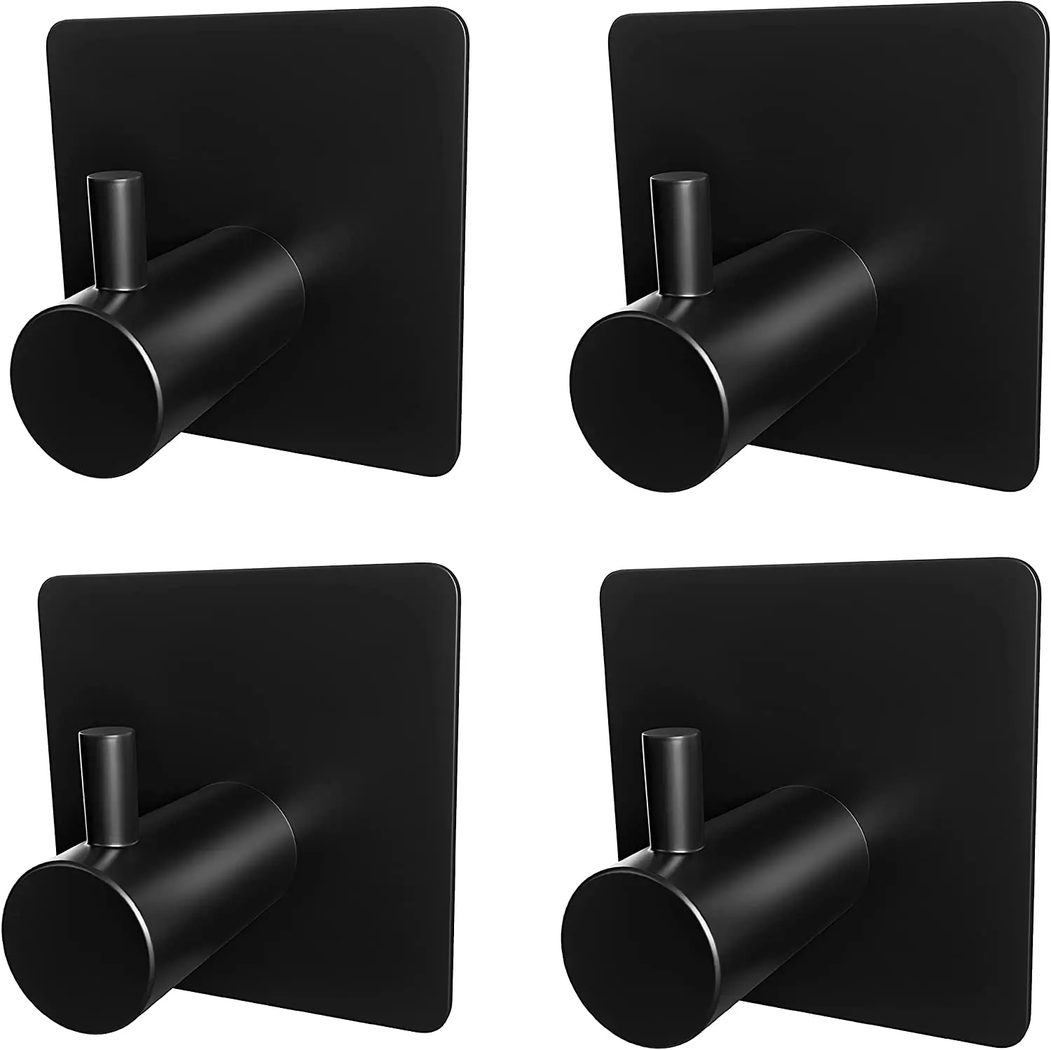 

Self Adhesive Hooks Black Solid Stainless Steel Bathroom Towel Hanger Kitchen Shower Wall Sticky Without Nails Robe Loofah Coat