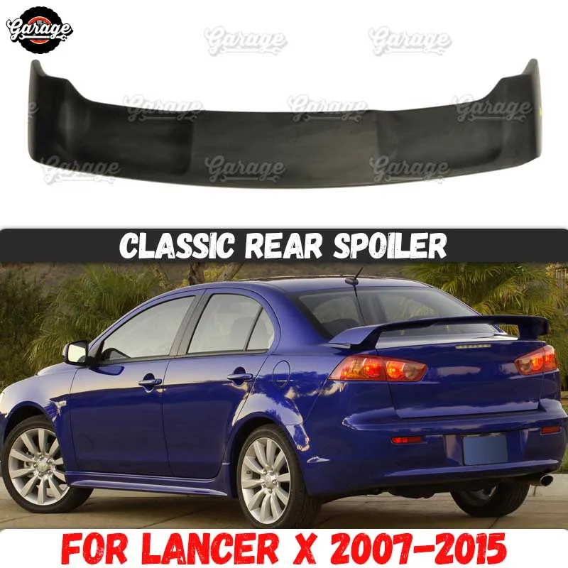 Классический задний спойлер для Mitsubishi Lancer 10 2007 2015 на крышке багажника из АБС