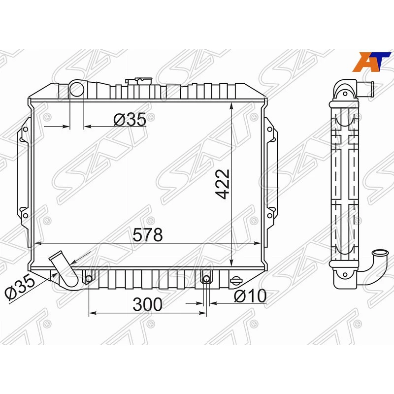 Радиатор охлаждения для Mitsubishi Pajero 2 1991-1997 SAT MC0006-V6-ATM-BR, Мицубиси Паджеро Радиаторы охлаждения Запчасти Mitsu (art.: 3920bbcc721fb) - 3920bbcc721fb