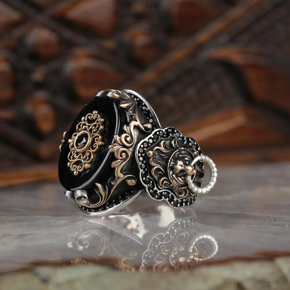 

925 sterling silver men ring real stone Jewelry fashion vintage Gift all size fashion for men and women made in turkey new store