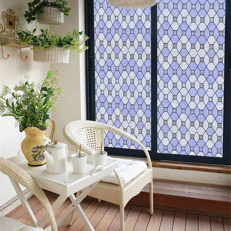 

3D Decorative Window Privacy Film Stained Glass Window Sticker,Window Self-adhesive Vinyl Static Anti Uv Glass Tint Film