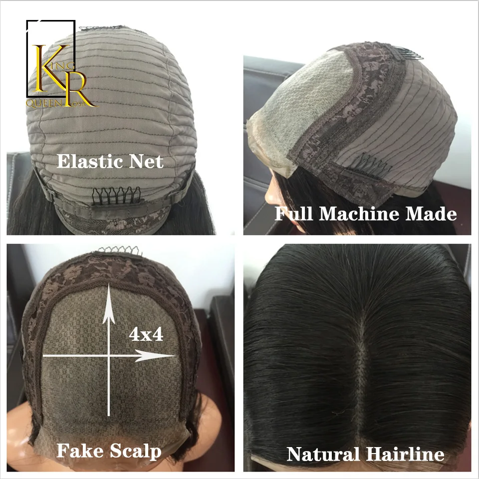 Полностью машинное изготовление 4x4 искусственная кожа головы бразильские волосы