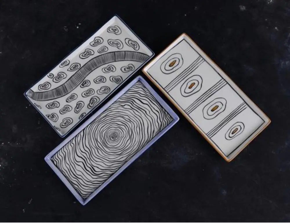 Лоток для презентаций с водным узором ручной работы|Блюдца и тарелки| |