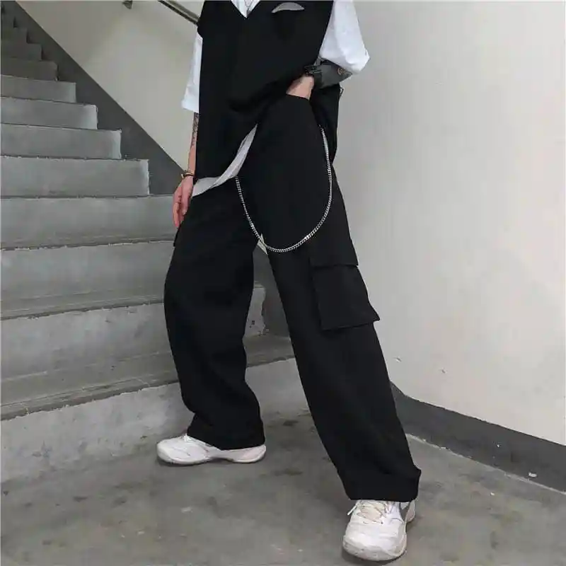 Эластичные брюки NiceMix в стиле Харадзюку модные уличные Одежда большого размера