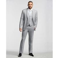new trendy design two buttons light grey groom tuxedos notch lapel groomsmen best man suits mens wedding suits jacketpantsvest