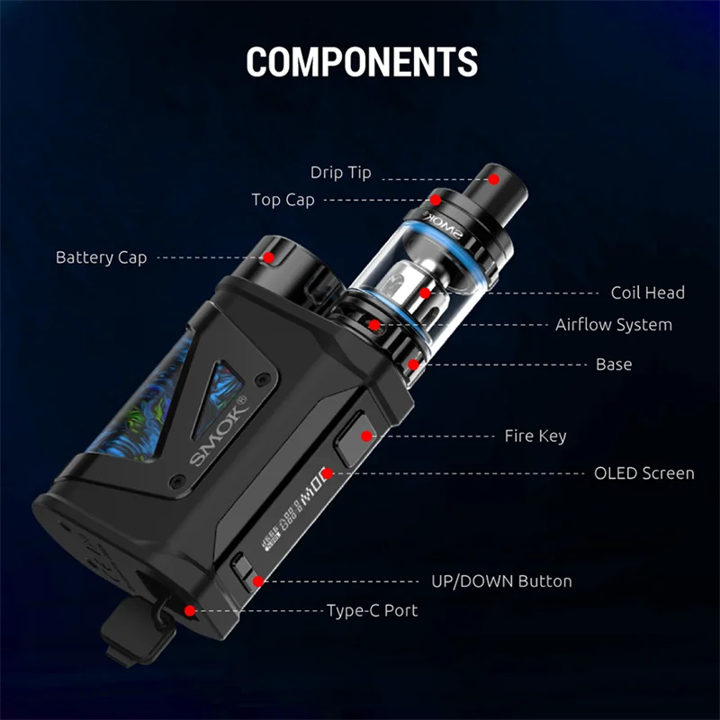 Электронная сигарета SMOK SCAR MINI Kit бод мод 80 Вт подходит для батареи 18650 вейп с