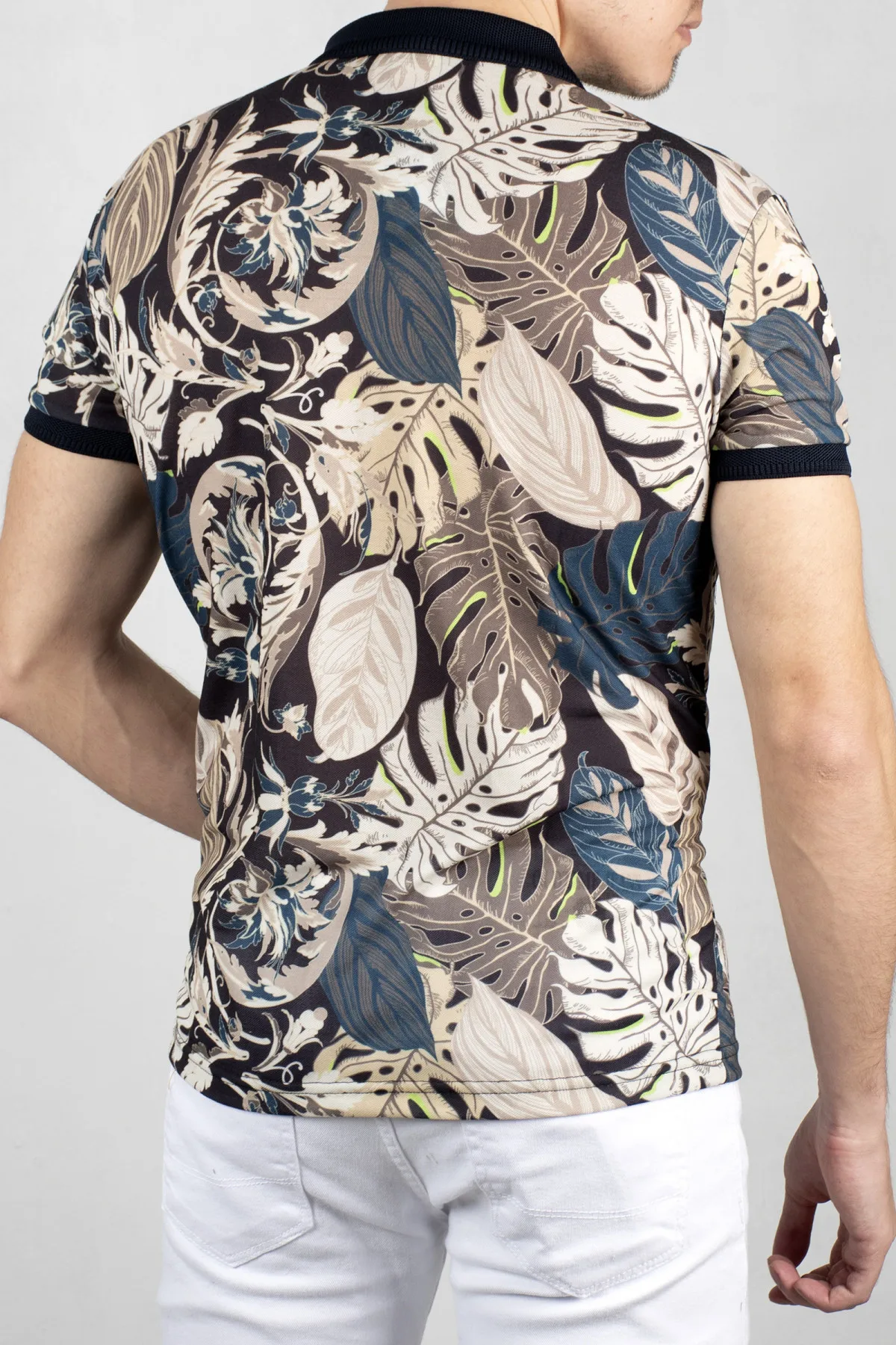 DeepSEA мужской бежевая футболка поло с отложным воротником 100 Хлопок Slim Fit лайкра