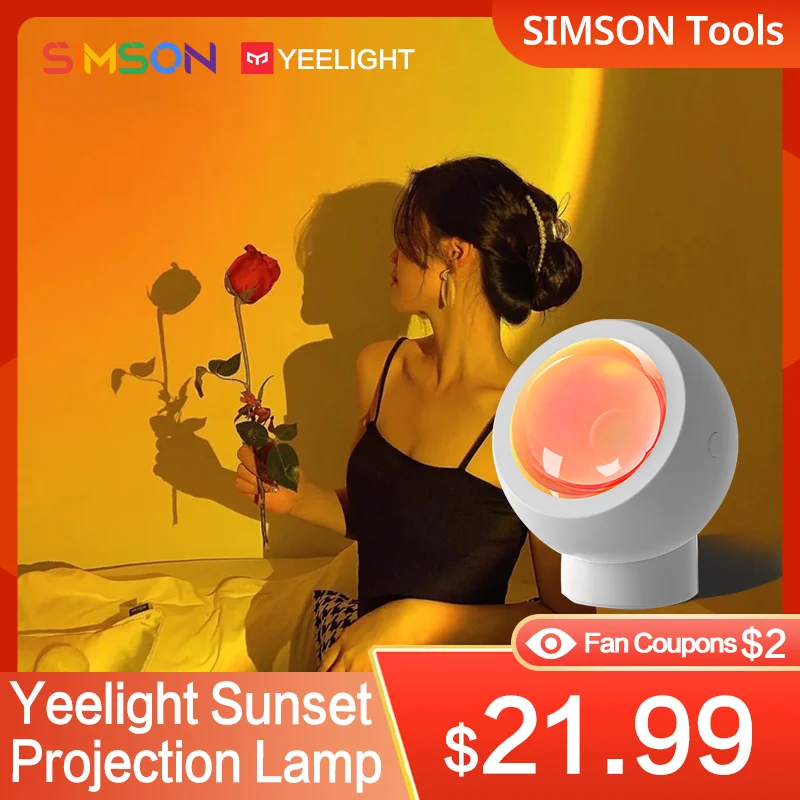 

Новый светильник Yee, Радужный закат, КРАСНЫЙ проектор, светодиодный ночник, проекционный светильник от солнца, настольная лампа с магнитным ...