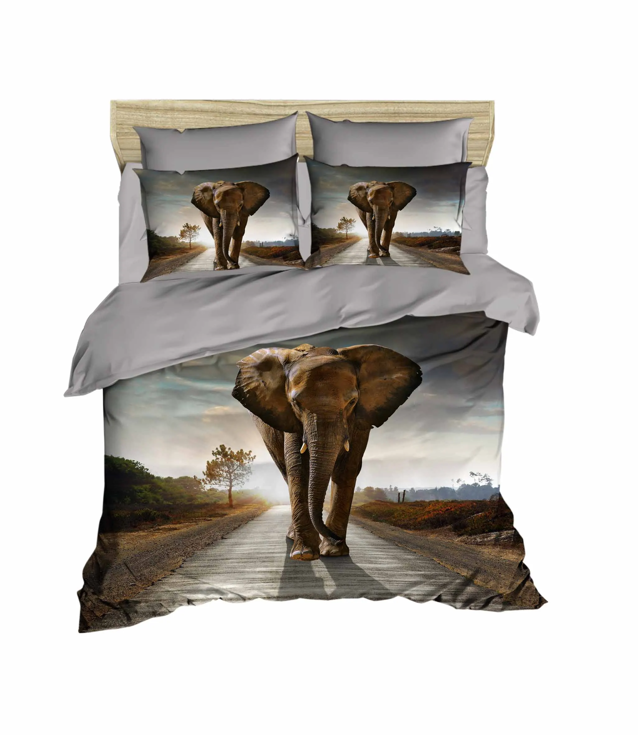 

100% Turkish Cotton Elephant Themed 3D Printed Duvet Cover Set, All Sizes, Made in Turkey
