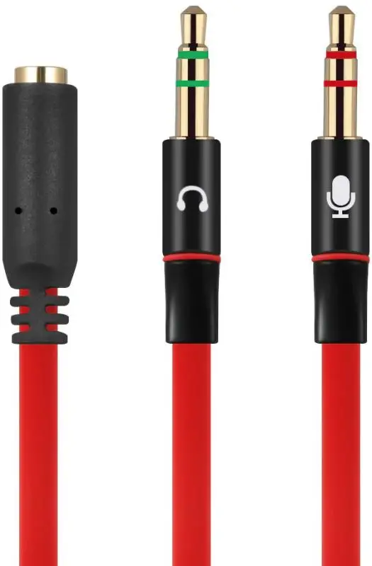 Аудио-разветвитель GSMIN A61 переходник на микрофон и наушники Mini Jack 3.5 мм (F) - (M) + MIC