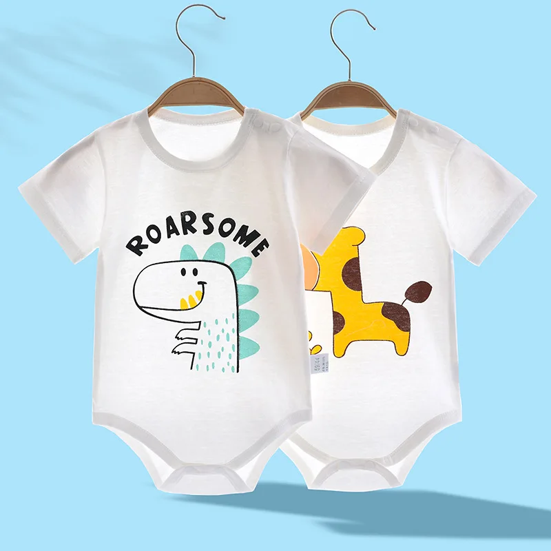 

Summer Newborn Baby Boy Girl Bodysuits Short Sleeve Infant One Piece Jumpsuit Cotton Kid Romper Thin Baby Clothes Toddler Onesie