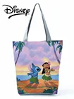 Модная эко-сумка с мультяшным принтом Лило Стич, многоразовый дорожный пляжный тоут для девушек и женщин, Disney