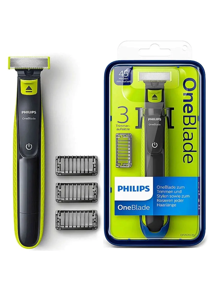 Philips OneBlade QP2520/20 Electric Shaver for Men Wet and Dry Cordless Shaving Machine Beard Trimmer