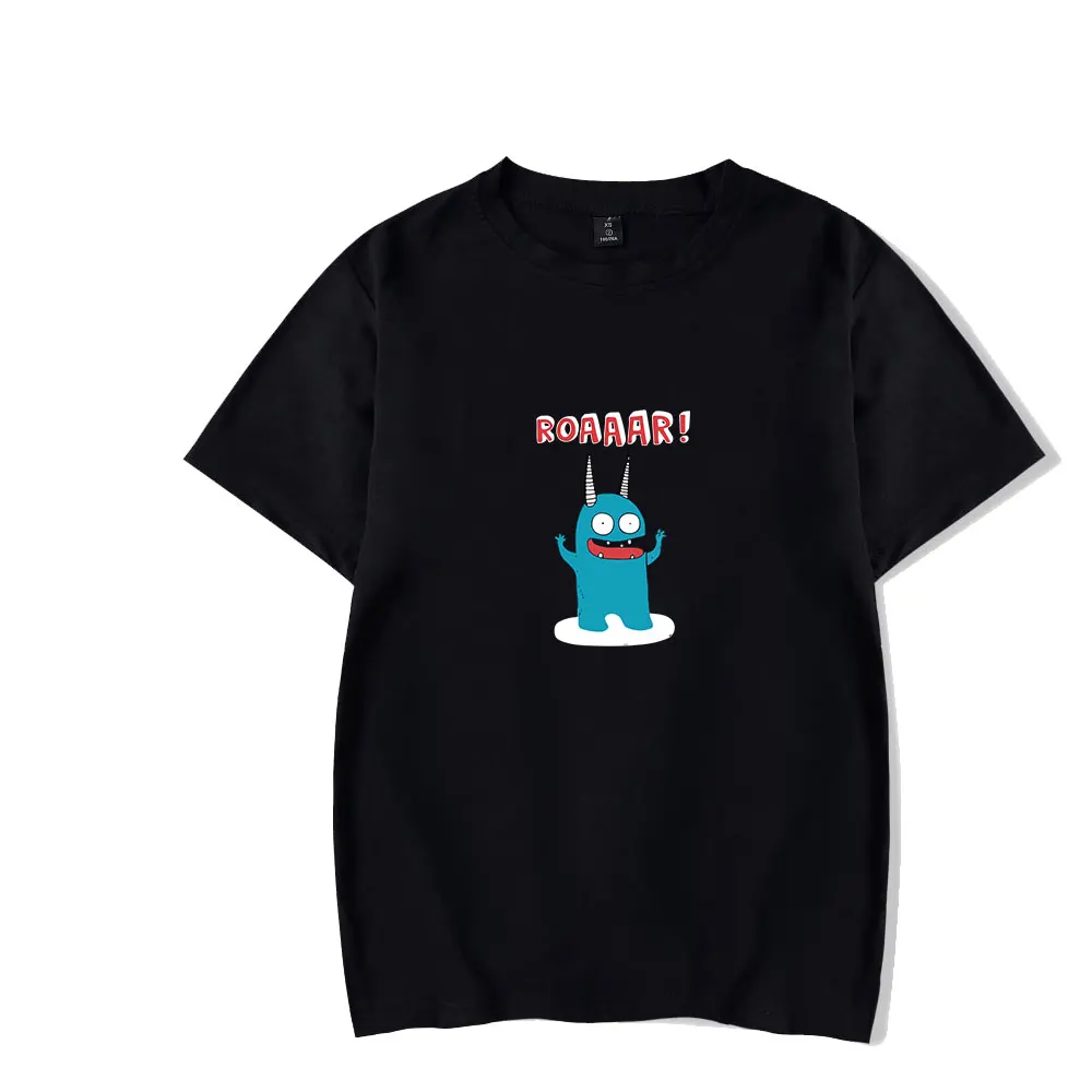 

New 2022 Summer Men's Tops Round Neck Short Sleeves Monster Print Cartoon Kawaii Street Casual Vacation Couples Simple T-Shirts