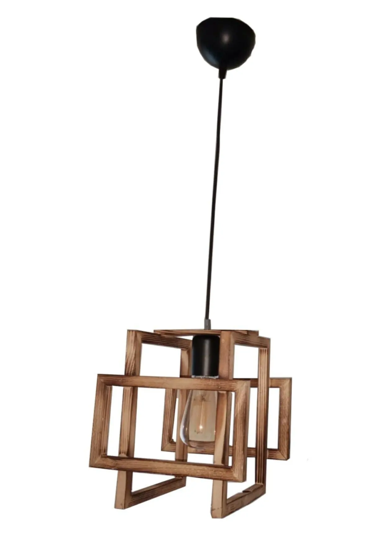 

Square Wood Single Pendant Lamp Chandelier