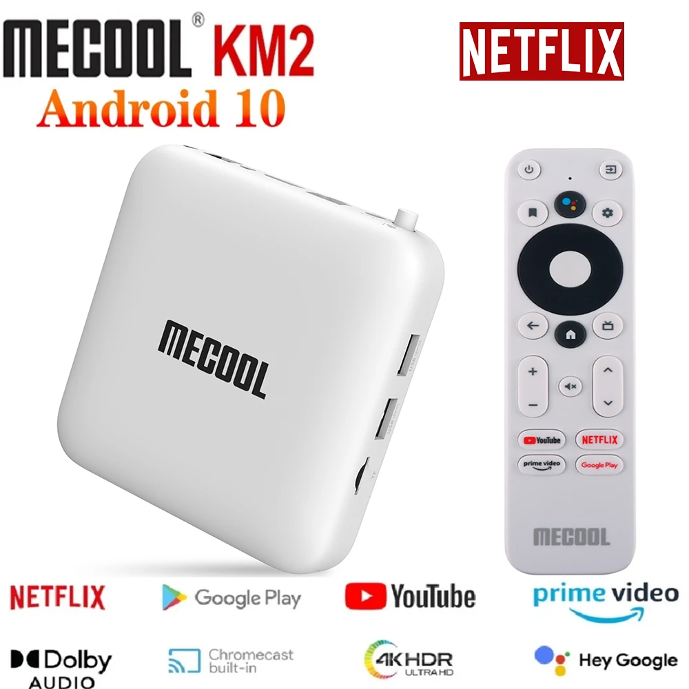 

Приставка Смарт-ТВ Mecool KM2, Netflix, 4K, Android, 2 + 8 Гб