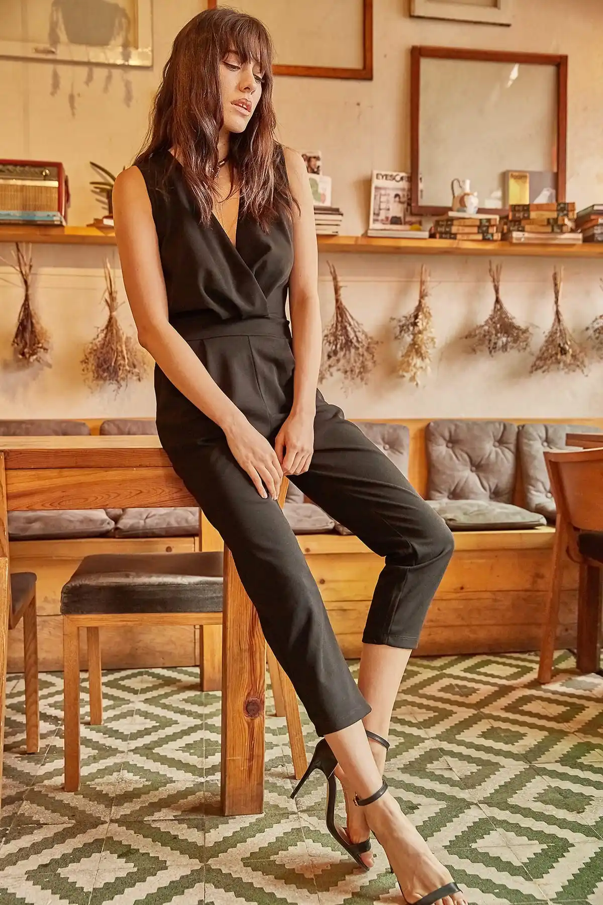 Ola Women Black Pockets Double Breasted Jumpsuit TLM-19000023 |