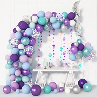 131pcs mermaid balloons arch garland kit party decorations purple metallic confetti green latex balloons for mermaid supplies