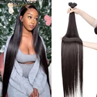 Rebecca 30 32 34 36 дюймов Пряди перуанские волосы плетение пряди 100% прямые человеческие волосы пряди Remy волосы для наращивания