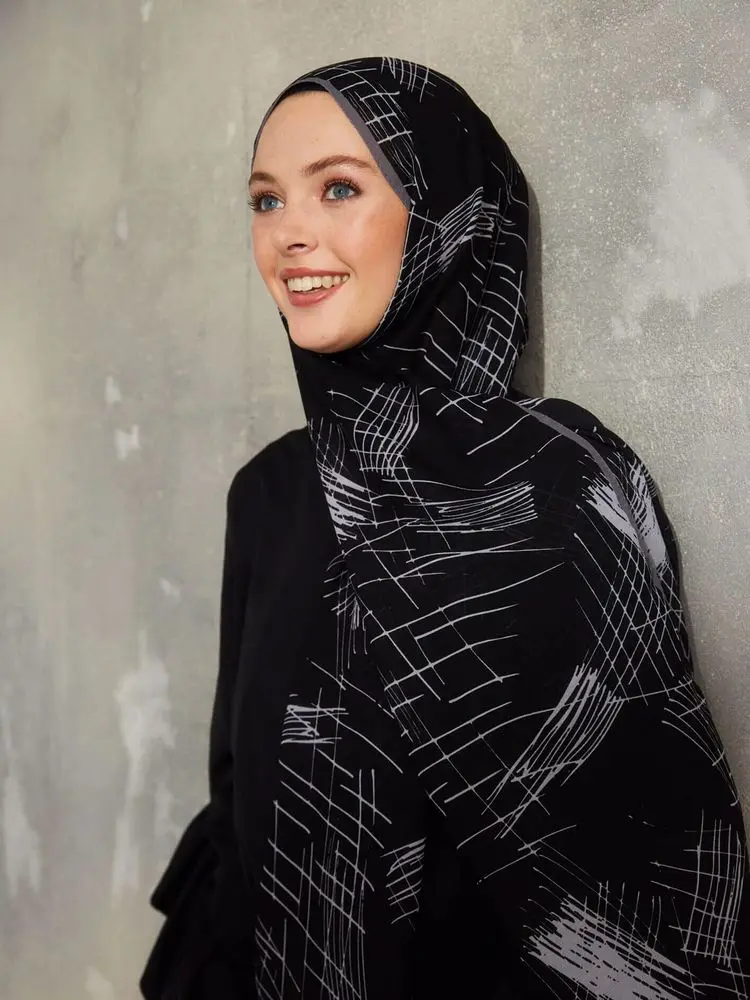 

Fashion Cashmere Medina Silk Graph Pattern Shawl Comfortable Stylish Hijab Turkish Made Women Muslim Fashion Modest Clothing