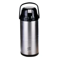 stainless steel airpot thermal hot and cold beverage carafe with pump dispenser double walled vacuum flask coffee carafe thermos
