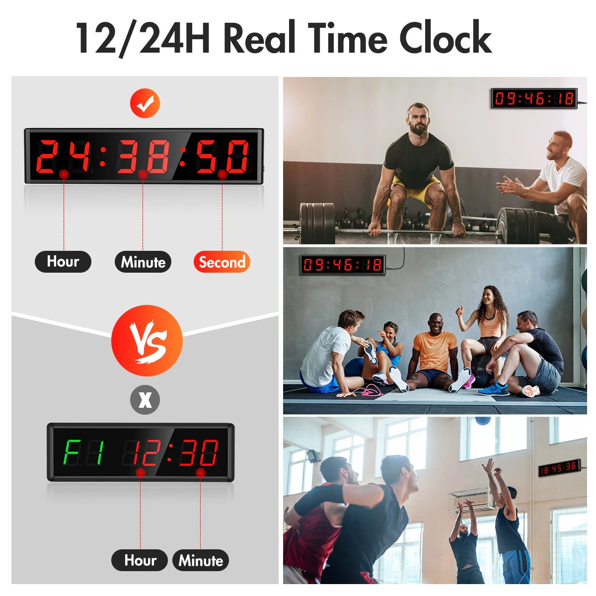 3-дюймовый светодиодный таймер для тренажерного зала с интервалом настенные часы