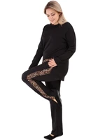womens leopard striped tracksuit set new 2021 long sleeve sweatshirt pants soft sportwear running yoga