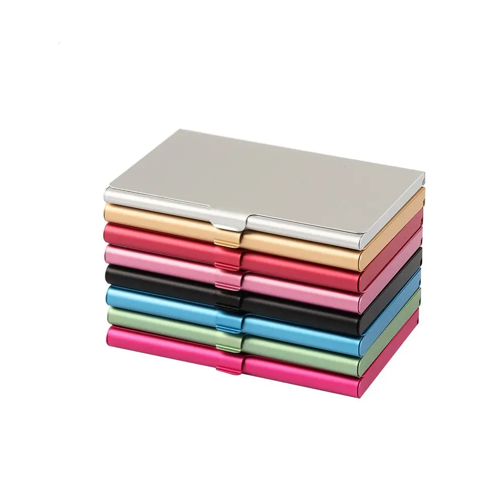 creative business card case stainless steel aluminum metal box credit id wallet card holder 1pcs free global shipping