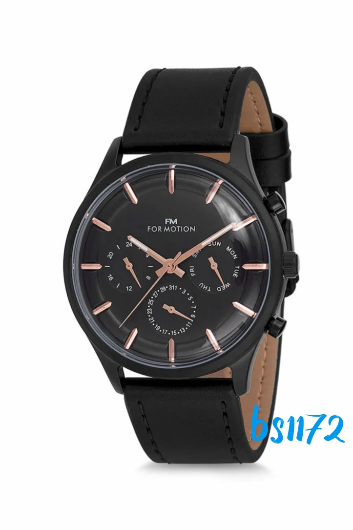 Мужские часы с кожаным ремешком и черным циферблатом модные ювелирные изделия