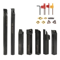shank lathe turning tool holder 16mm shank 7pcs with carbide insert wrench diy set metal steel lathe boring bar holder tool set