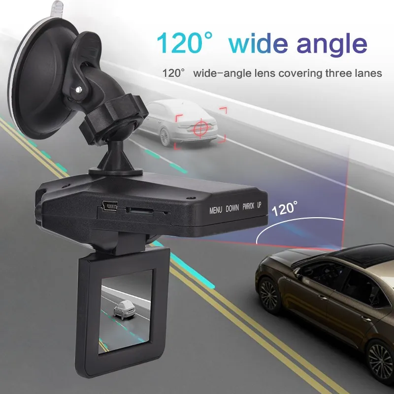 Автомобильный видеорегистратор Dash cam HD Dashcam Camera 1080P видео рекордер 120 градусов