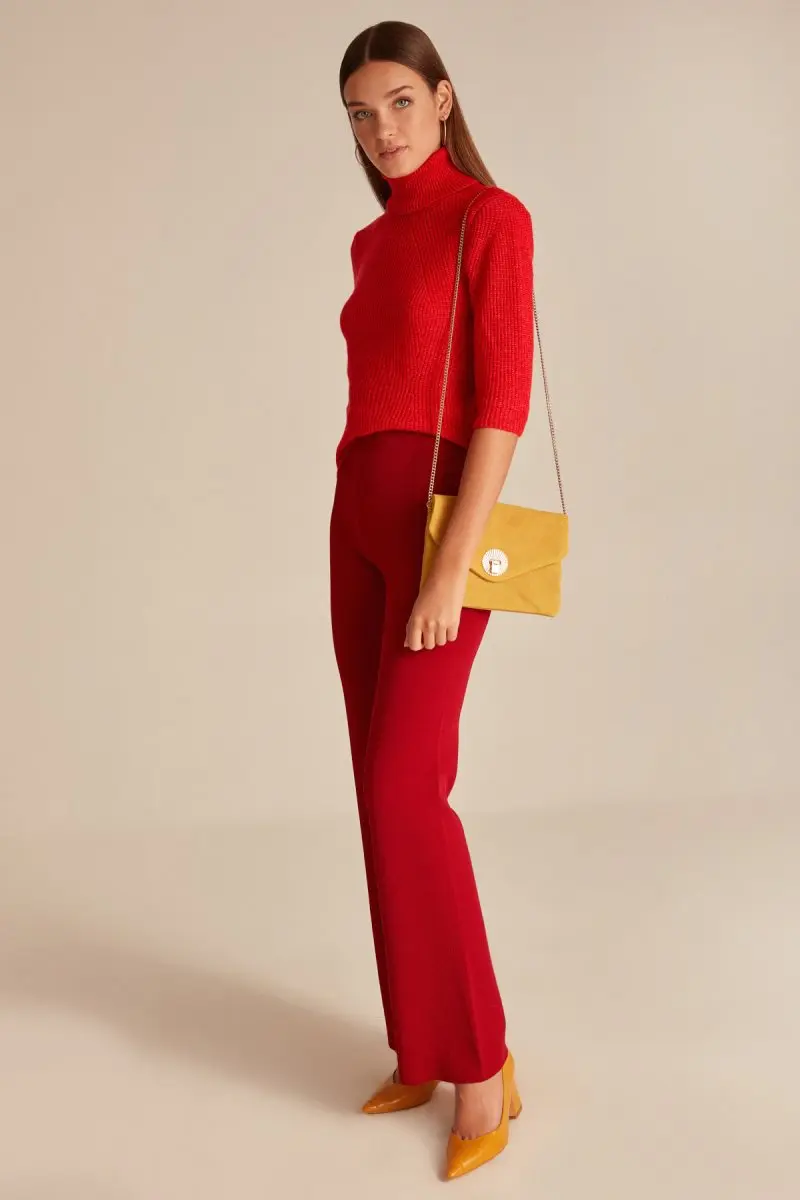 Трикотажные брюки Joinus с эластичным поясом. Женские красные вечерние туфли|Брюки|